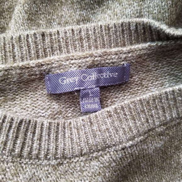Grey Collective Sage Green Layered Long Sleeve Knit Sweater * Ladies size Large - Picture 6 of 8